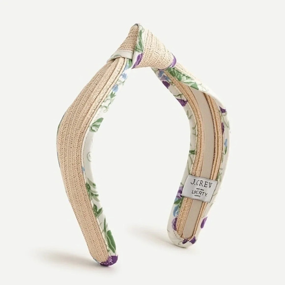 J. Crew Accessories - J. Crew Lavender  Liberty Woven Straw Headband
